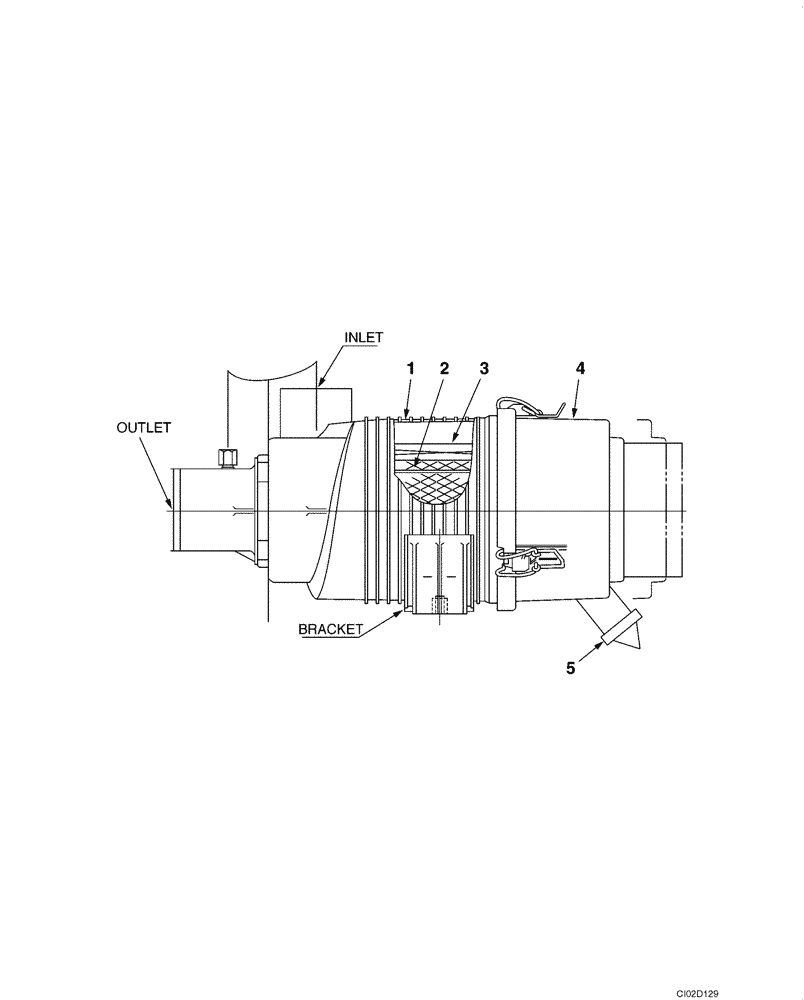 Схема запчастей Case CX75SR - (02-03) - AIR CLEANER ASSY (02) - ENGINE