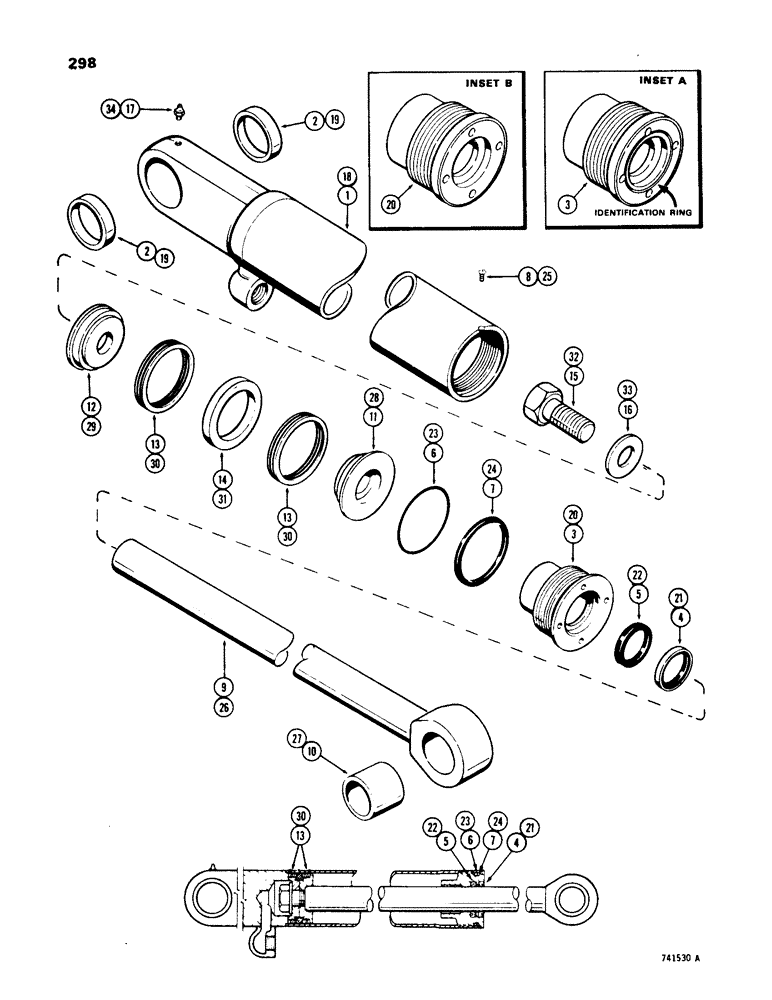 Схема запчастей Case W18 - (298[B]) - G32771 & G32772 TILT CYLS. GLAND W/O IDENTIF. RING USED BEFORE S/N 9109476 & 9109481 - 9109533 (08) - HYDRAULICS