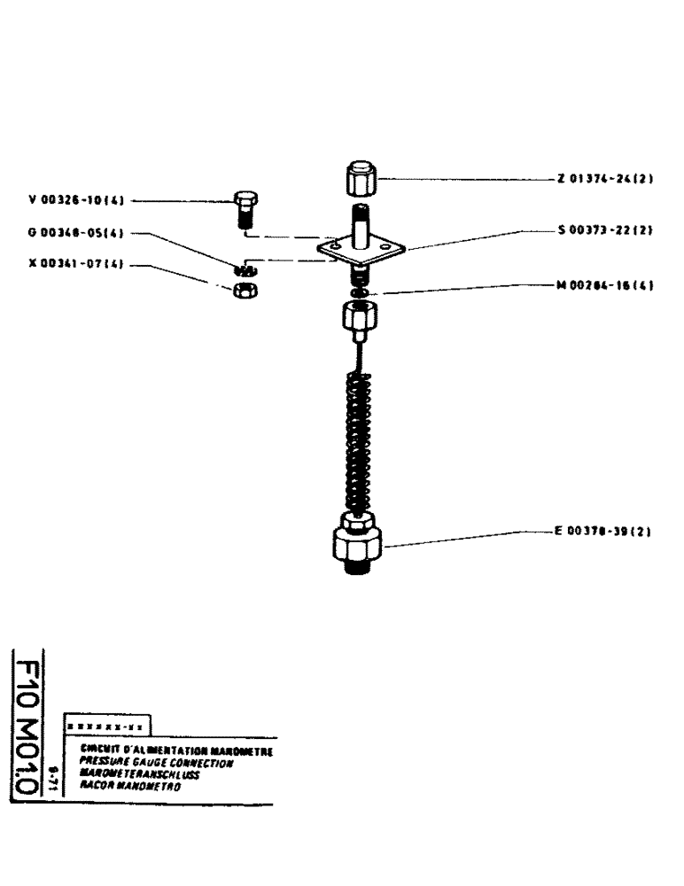 Схема запчастей Case GCK120 - (063) - PRESSURE GAUGE CONNECTION 