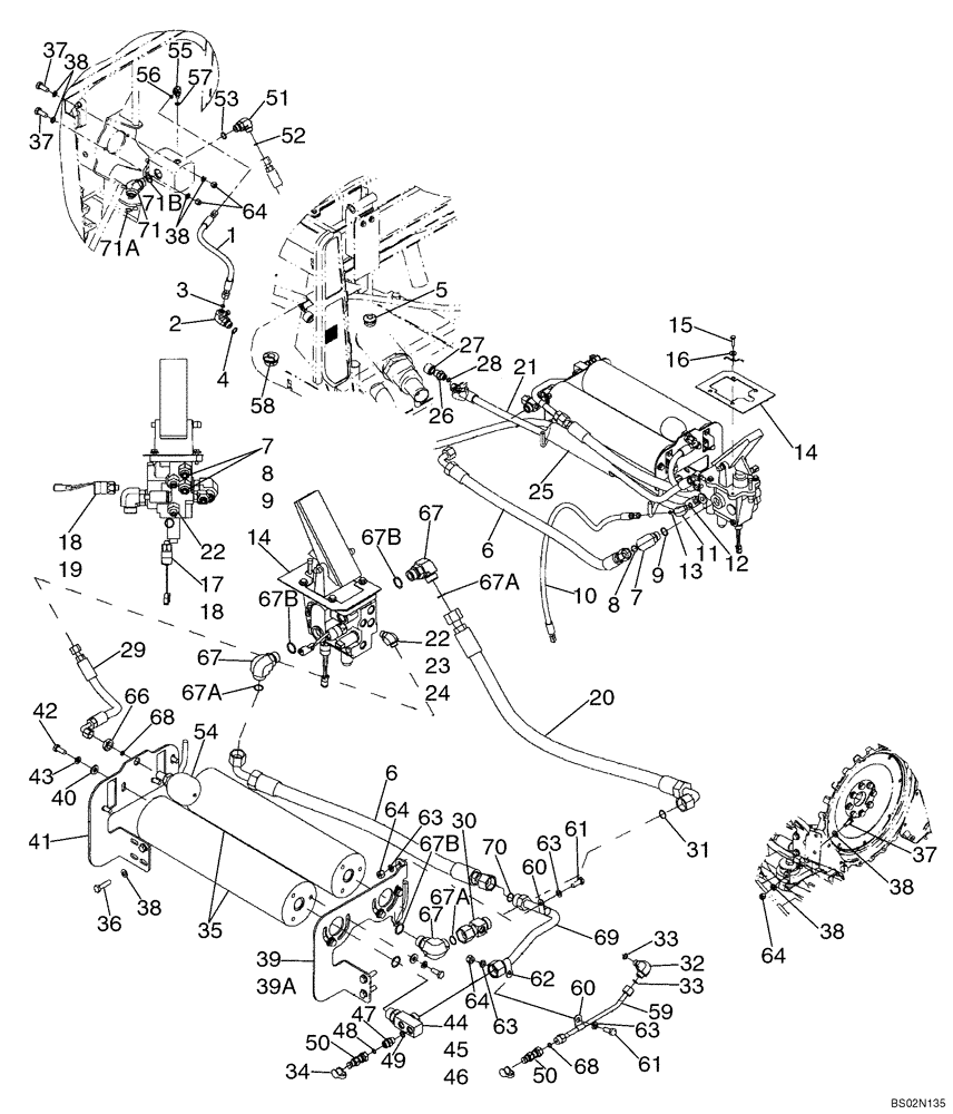 Схема запчастей Case 521D - (07-05) - HYDRAULICS - BRAKE, MAIN - IF USED (07) - BRAKES