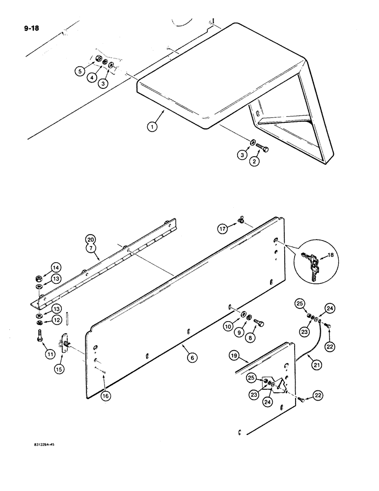 Схема запчастей Case W11B - (9-018) - REAR FENDERS AND SIDE PANELS (09) - CHASSIS/ATTACHMENTS