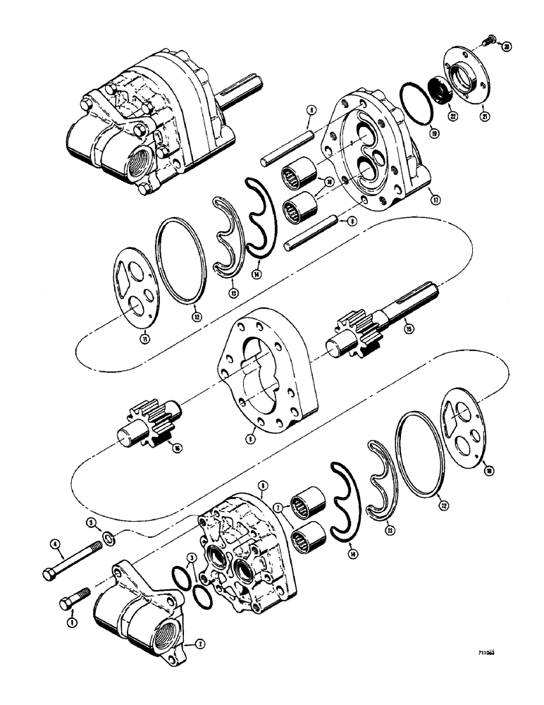 Схема запчастей Case 400 - (125A) - D54170 HYDRAULIC PUMP (07) - HYDRAULIC SYSTEM