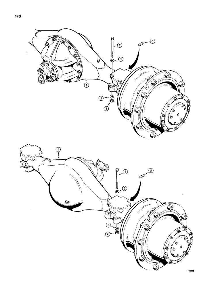 Схема запчастей Case W24B - (170) - AXLE ASSEMBLIES (06) - POWER TRAIN