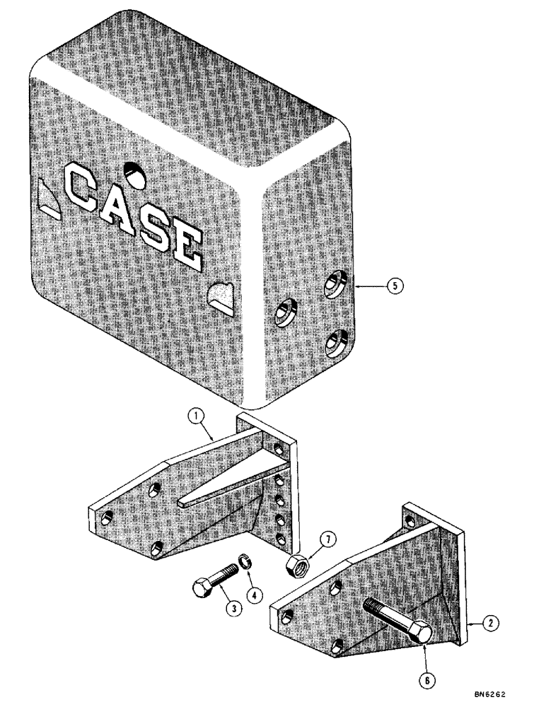 Схема запчастей Case 1000D - (222) - LOADER COUNTERWEIGHT, COUNTERWEIGHT (2500 LBS.) (05) - UPPERSTRUCTURE CHASSIS