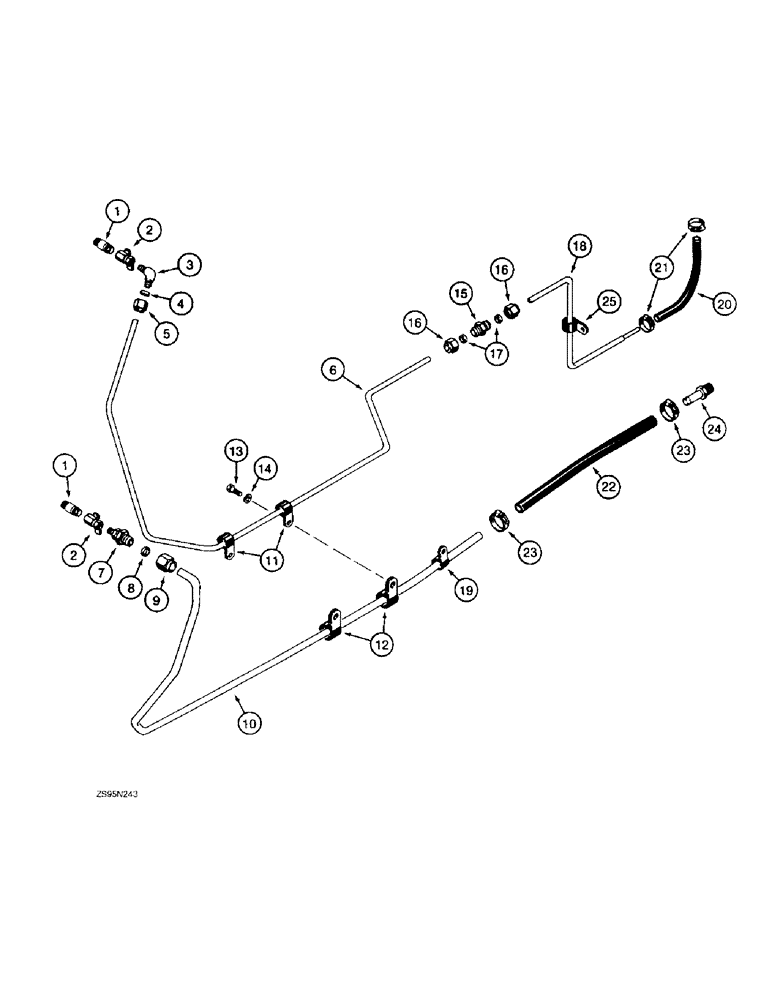 Схема запчастей Case 1150E - (3-10) - FUEL LINES, 6T-590 ENGINE, 62 INCH GAUGE LONG TRACK DOZER MODELS (03) - FUEL SYSTEM