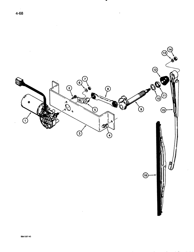 Схема запчастей Case W30 - (4-68) - FRONT WIPER (04) - ELECTRICAL SYSTEMS