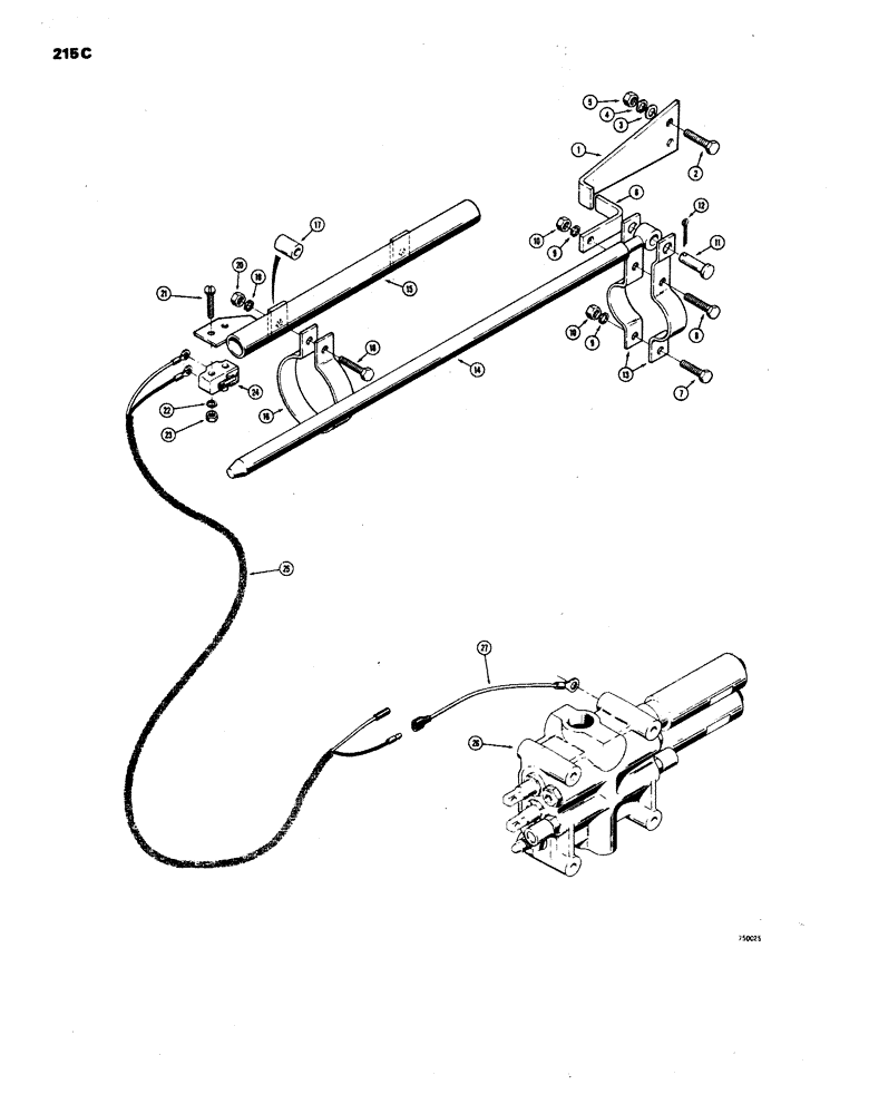 Схема запчастей Case W24B - (215C) - LOADER BUCKET RETURN-TO-DIG, MODELS WITH INSTRUMENT CLUSTER (09) - CHASSIS