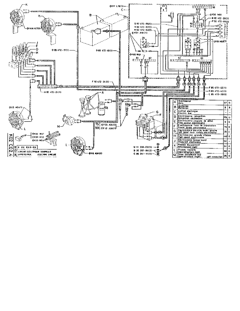 Схема запчастей Case 90BCL - (333) - UPPERSTRUCTURE ELECTRIC CIRCUIT (06) - ELECTRICAL SYSTEMS