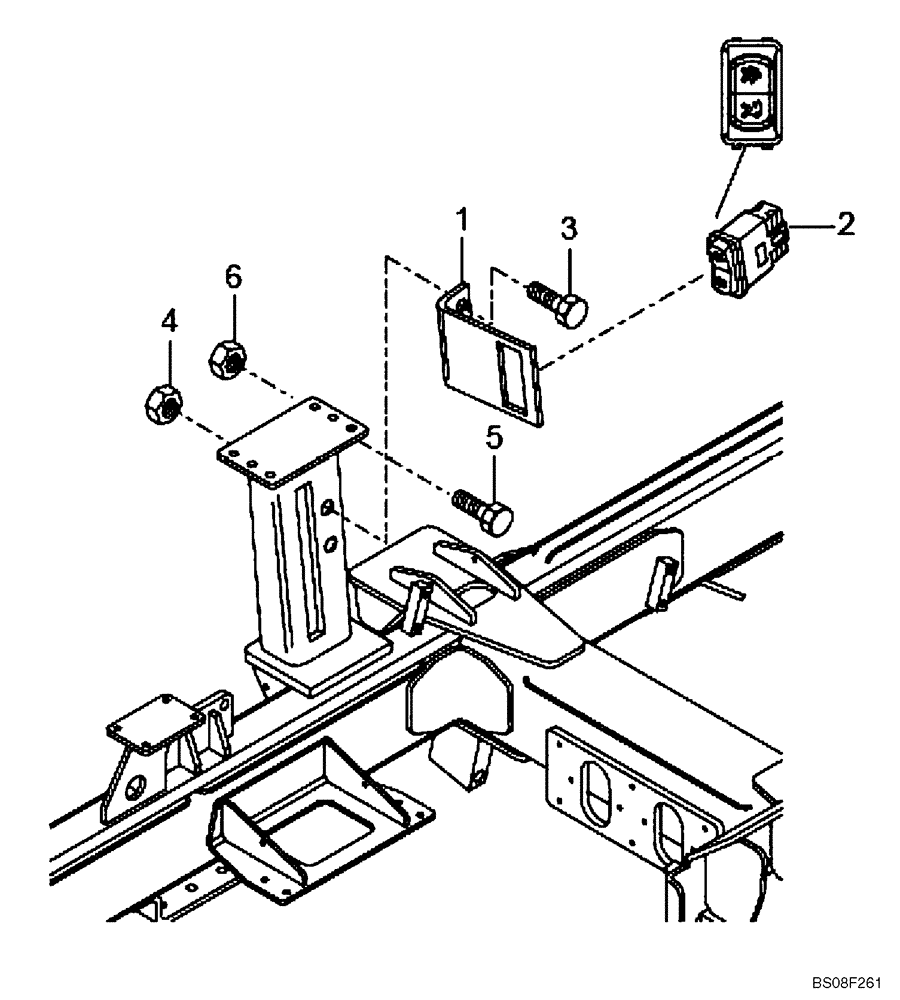 Схема запчастей Case 327B - (67A00011678[001]) - SWITCH, HOOD TILT (87490831) (13) - Electrical System / Decals