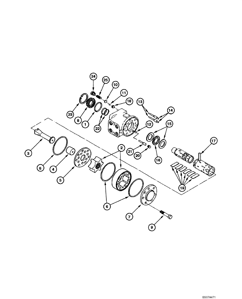 Схема запчастей Case 845 DHP - (05.04[00]) - STEERING HYDRAULIC - ASSEMBLY (05) - STEERING