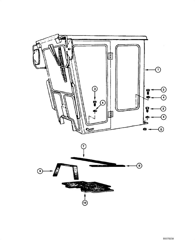 Схема запчастей Case 885 - (09.25[00]) - CAB - ASSEMBLY (CLOSED CAB) (09) - CHASSIS