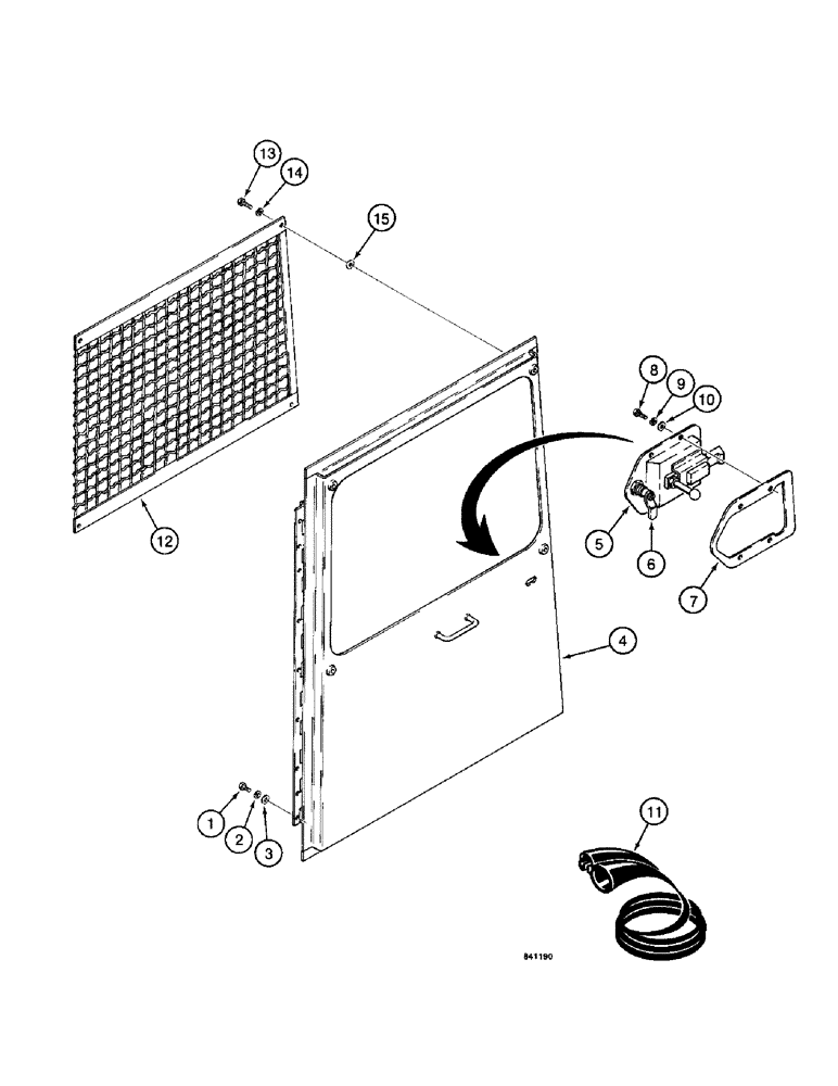 Схема запчастей Case 1187 - (342) - LOGGER CAB, DOOR, DOOR SEAL AND WINDOW GUARD (05) - UPPERSTRUCTURE CHASSIS