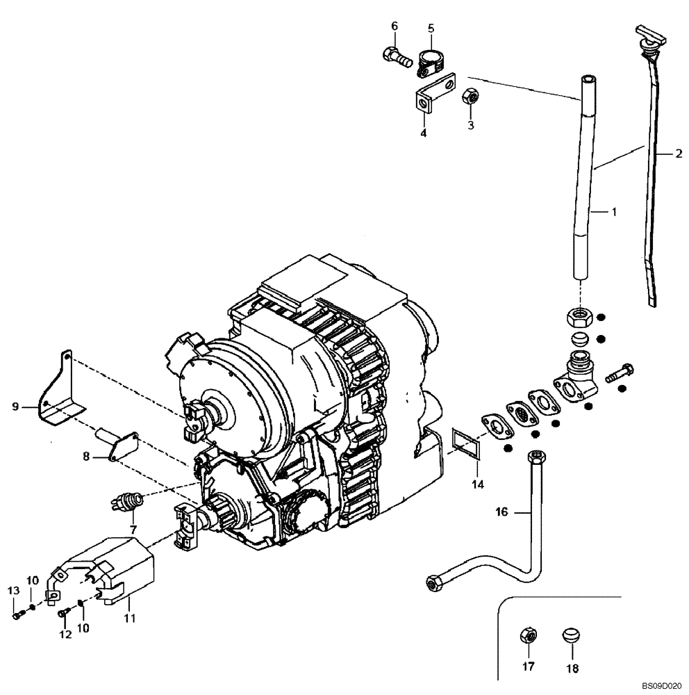 Схема запчастей Case 327B - (16A00010569[001]) - DIPSTICK, GEARBOX W/RETARDER (P.I.N. HHD0327BN7PG57000 AND AFTER) (84214599) (03) - Converter / Transmission