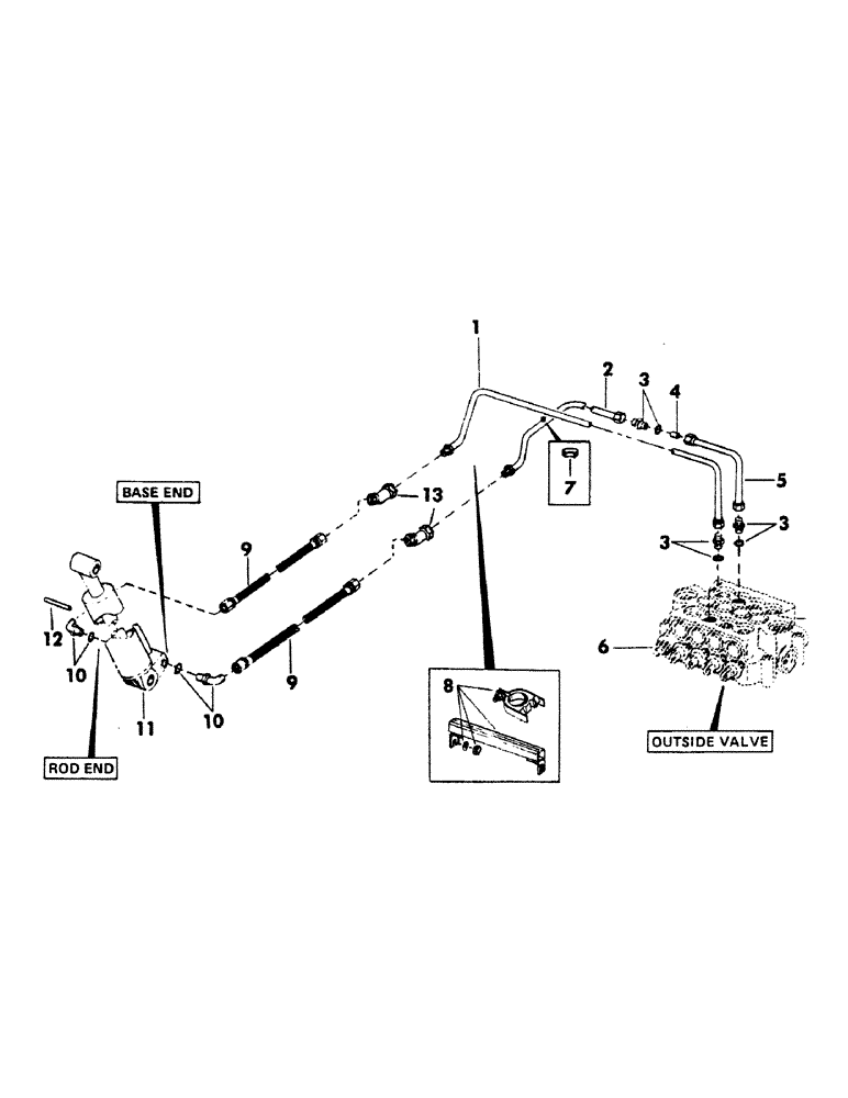 Схема запчастей Case 40BLC - (182) - HOIST CYLINDER HYDRAULICS (07) - HYDRAULIC SYSTEM