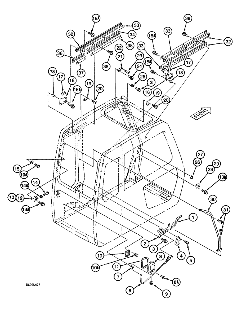 Схема запчастей Case 9020B - (9-068) - CAB MISCELLANEOUS PARTS (09) - CHASSIS