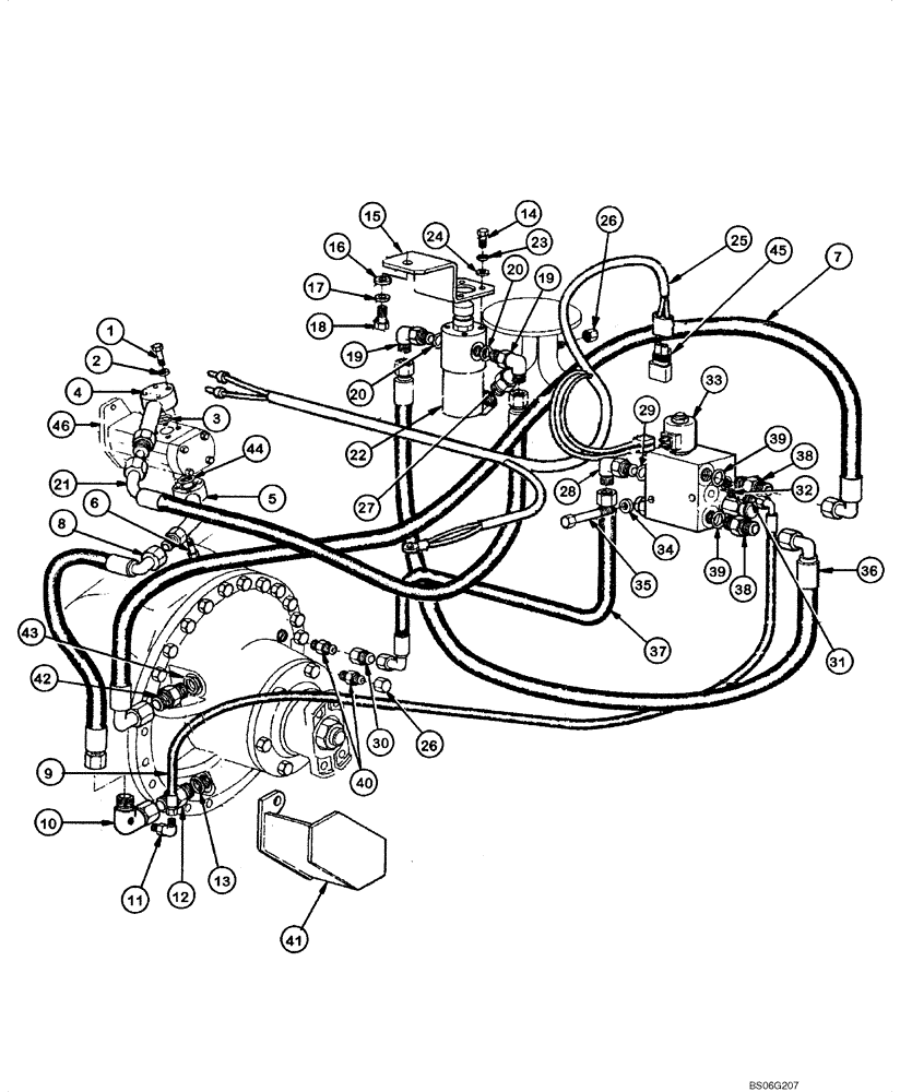 Схема запчастей Case 865 - (08.36[00]) - DIFFERENTIAL LOCK - CIRCUIT (08) - HYDRAULICS
