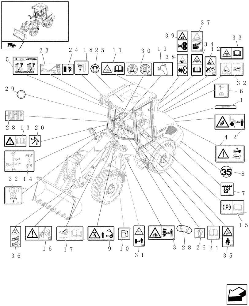 Схема запчастей Case 121E - (620/03[01]) - DECALS - EU - (HIGH SPEED) (08) - SHEET METAL/DECALS