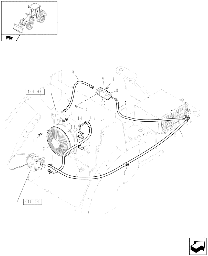 Схема запчастей Case 21E - (440[02]) - AIR CONDITIONING SYSTEM (10) - OPERATORS PLATFORM