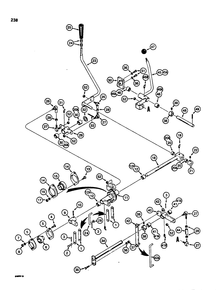 Схема запчастей Case 850C - (238) - EQUIPMENT CONTROL VALVE AND LEVERS, VALVES ARE STAMPED WITH CASE PART NUMBERS (07) - HYDRAULIC SYSTEM