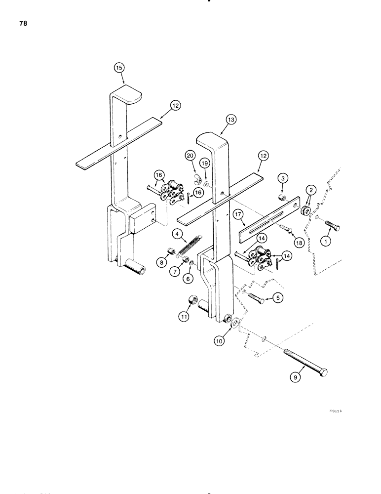 Схема запчастей Case 1816C - (078) - HAND BRAKES (07) - BRAKES
