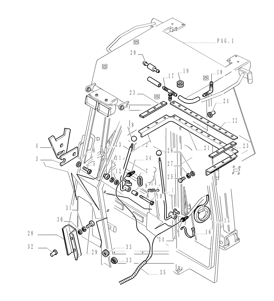Схема запчастей Case 1850K - (9.653[24]) - ROPS CAB - COMPONENTS - OPTIONAL CODE 784110271 (19) - OPTIONS