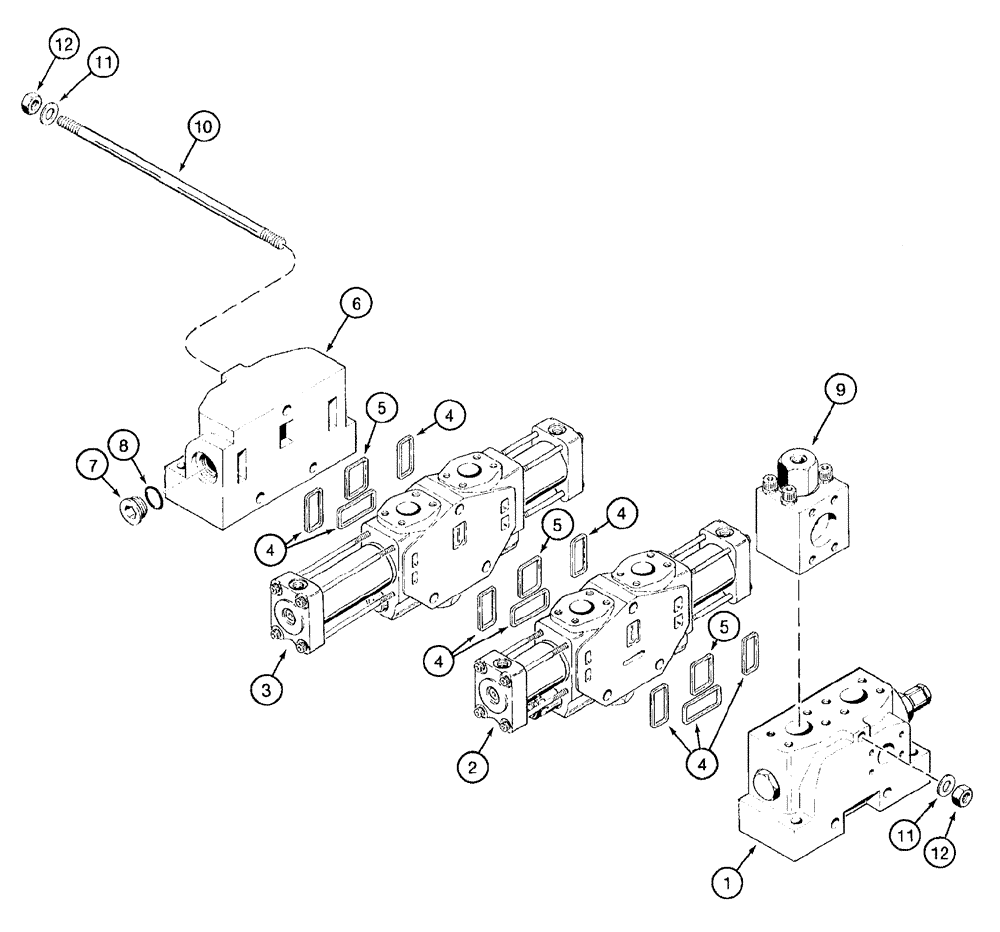 Схема запчастей Case 921B - (8-018) - LOADER CONTROL VALVE - TWO SPOOL (08) - HYDRAULICS