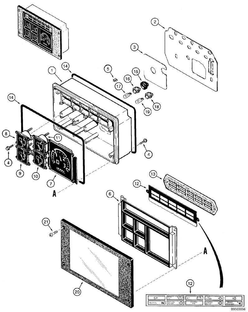 Схема запчастей Case 960 - (04-08) - INSTRUMENT CLUSTER (04) - ELECTRICAL SYSTEMS
