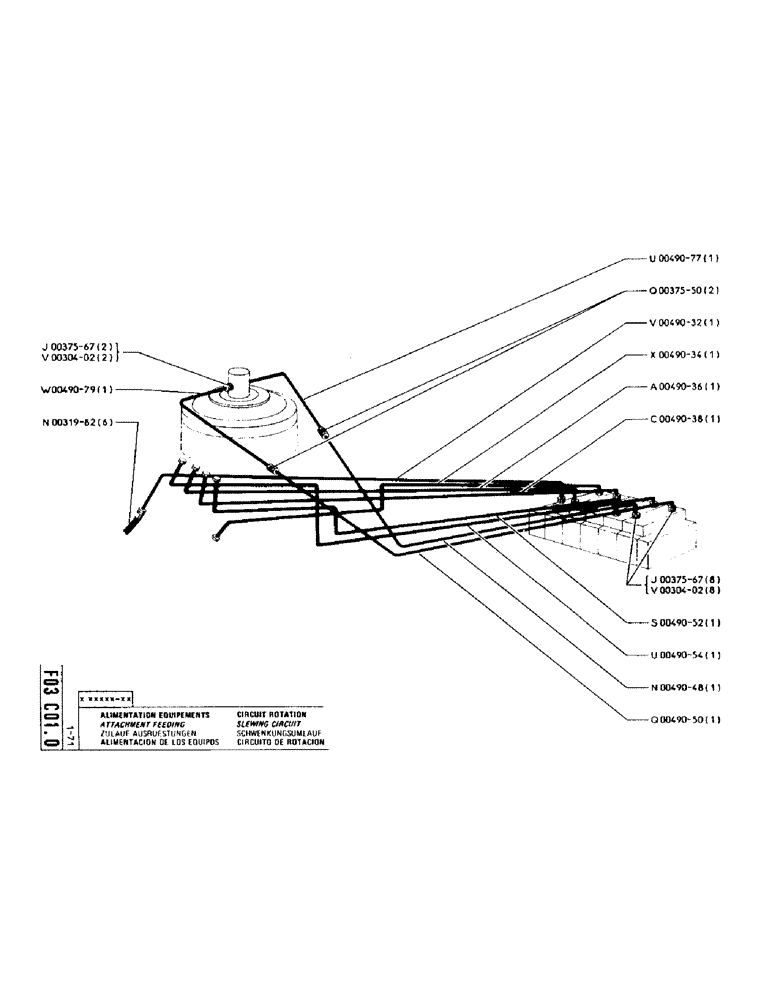 Схема запчастей Case TC45 - (051) - ATTACHMENT FEEDING , SLEWING CIRCUIT 
