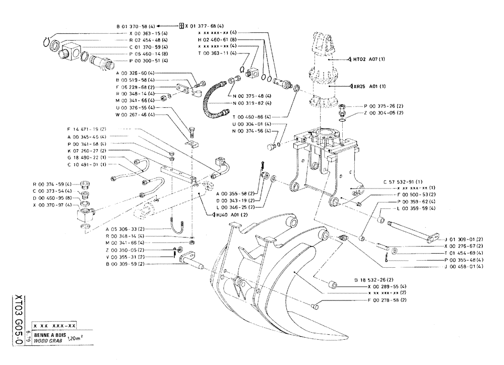 Схема запчастей Case 75C - (XT03 G05.0) - WOOD GRAB - 1,20 M² (18) - ATTACHMENT ACCESSORIES
