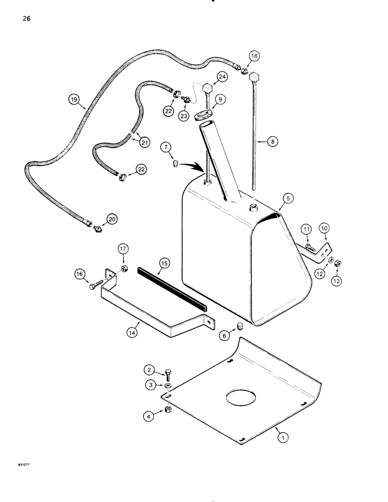 Схема запчастей Case P60 - (026) - FUEL TANK AND FUEL LINES, DEUTZ DIESEL ENGINE (10) - ENGINE