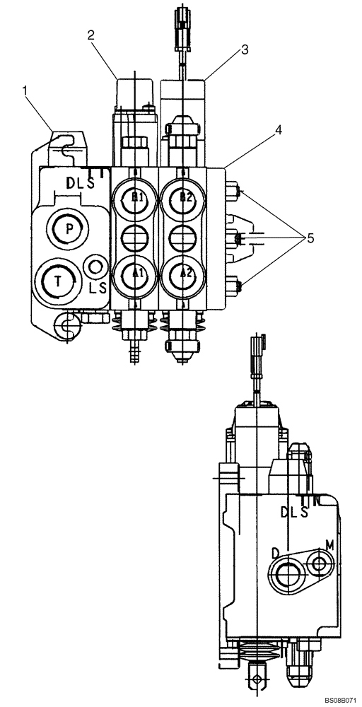 Схема запчастей Case 590SM - (08-34A) - VALVE ASSY - LOADER CONTROL, TWO SPOOL (VARIABLE VOLUME PUMP MODELS) (590SM+) (08) - HYDRAULICS