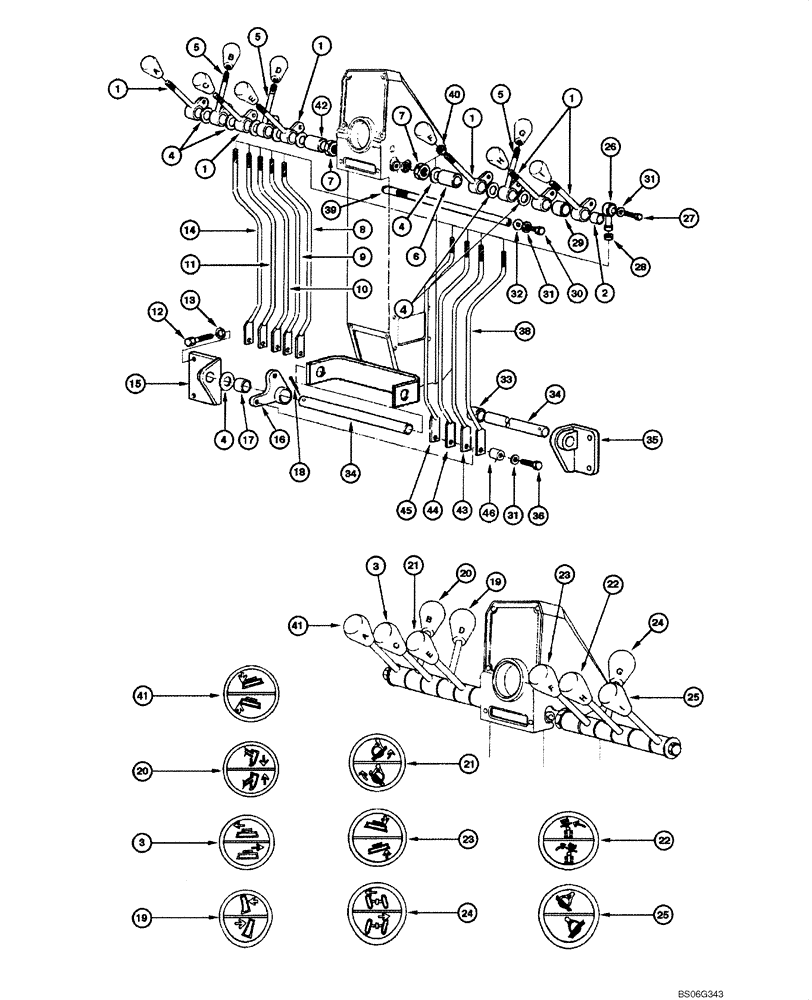 Схема запчастей Case 865 - (09.08[00]) - OPERATION LEVERS - ASSEMBLY (09) - CHASSIS