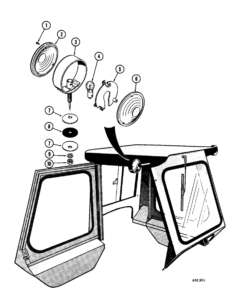 Схема запчастей Case W7 - (296) - CAB TURN SIGNALS, (PRIOR TO S/N 9806834) (04) - ELECTRICAL SYSTEMS