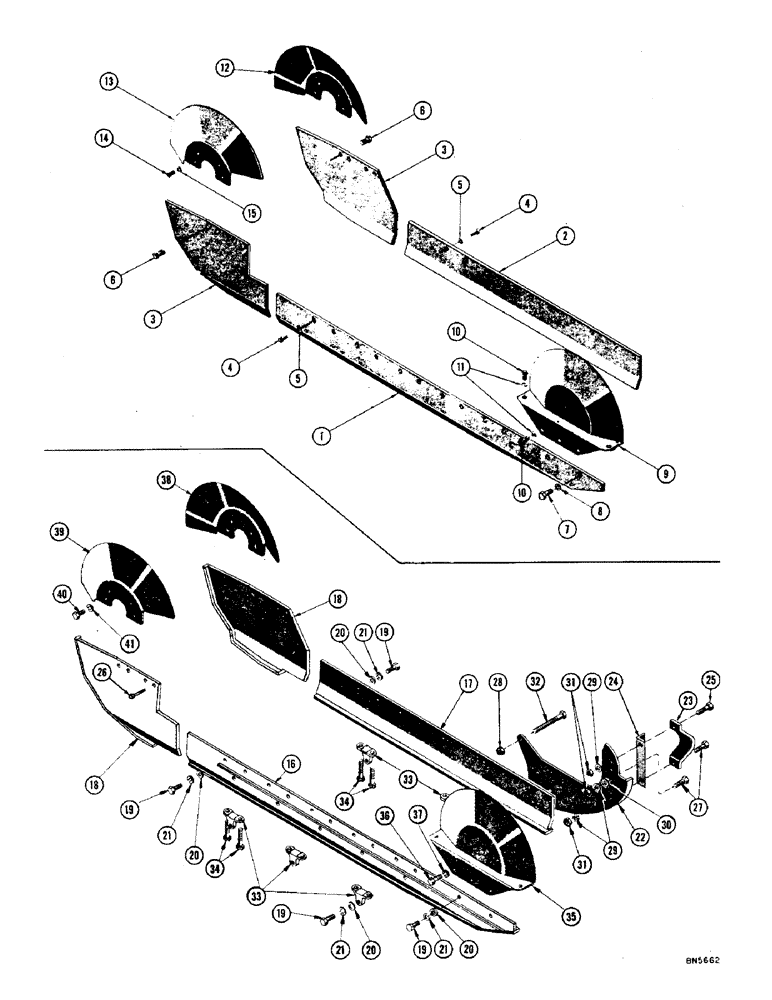 Схема запчастей Case 1000 - (164) - STANDARD ROCK GUARDS, FIVE ROLLER (04) - UNDERCARRIAGE