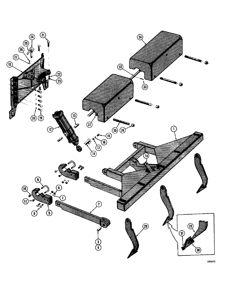 Схема запчастей Case 1000D - (262) - RIPPER (05) - UPPERSTRUCTURE CHASSIS