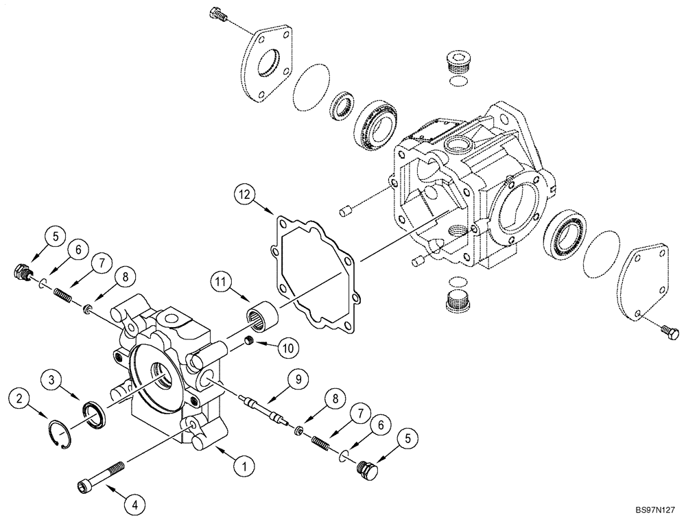 Схема запчастей Case 90XT - (06-12A) - MOTOR ASSY (06) - POWER TRAIN
