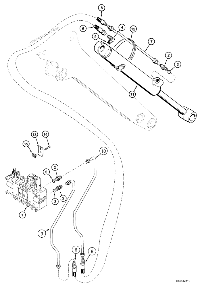 Схема запчастей Case 90XT - (08-26) - HYDRAULIC SYSTEM - BACKHOE BUCKET CYLINDER (NORTH AMERICA) (08) - HYDRAULICS