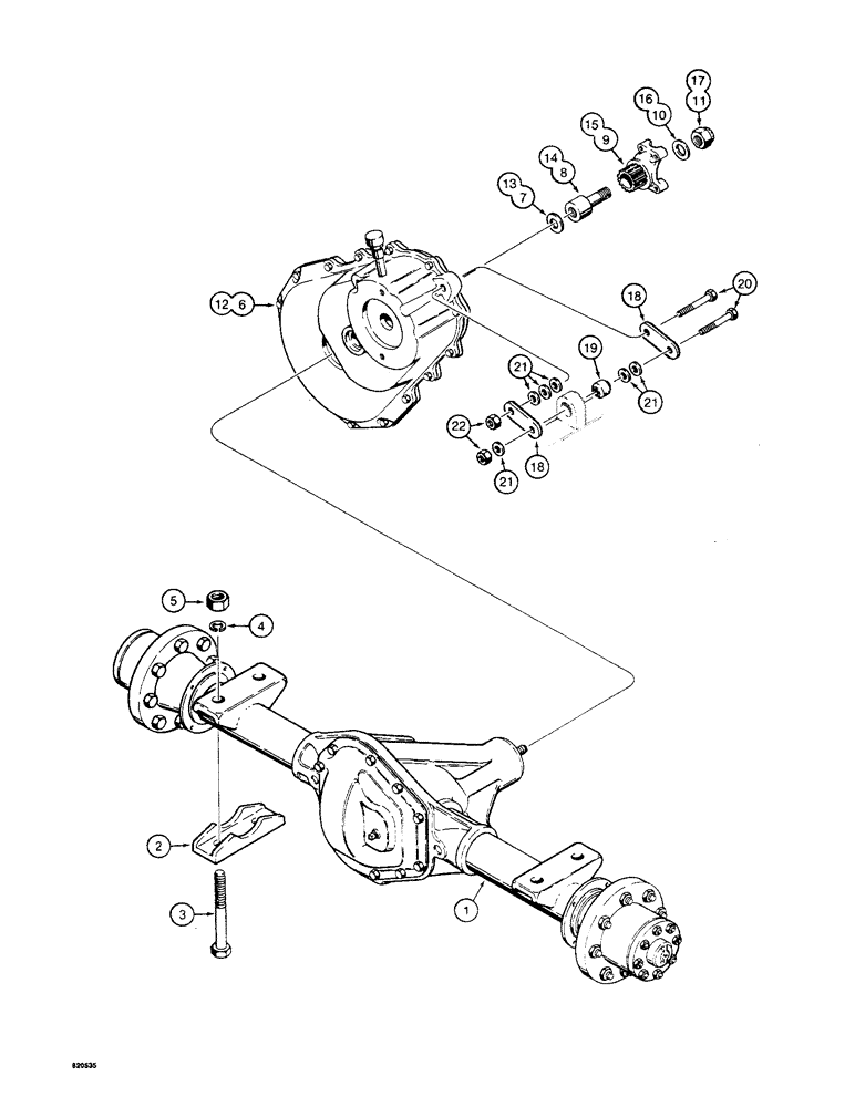 Схема запчастей Case W4 - (098) - TRANSMISSION AND REAR AXLE MOUNTING (06) - POWER TRAIN