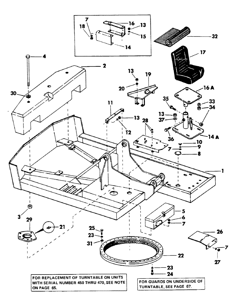 Схема запчастей Case 40BLC - (062) - TURNTABLE, BEARING, COUNTERWEIGHT AND ATTACHING PARTS (04) - UNDERCARRIAGE