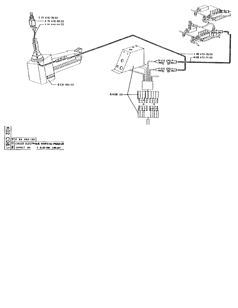 Схема запчастей Case 90BCL - (339) - IMPACT HAMMER ELECTRIC CIRCUIT (06) - ELECTRICAL SYSTEMS