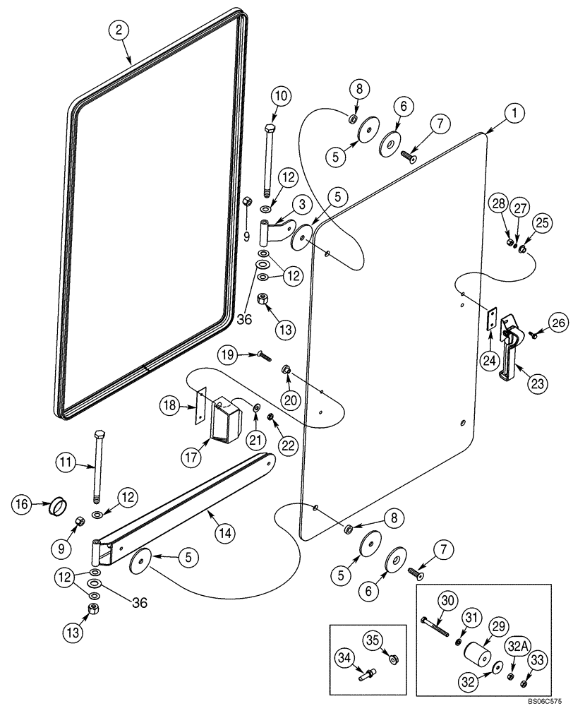 Схема запчастей Case 521D - (09-41) - CAB - WINDOW, LEFT-HAND (09) - CHASSIS