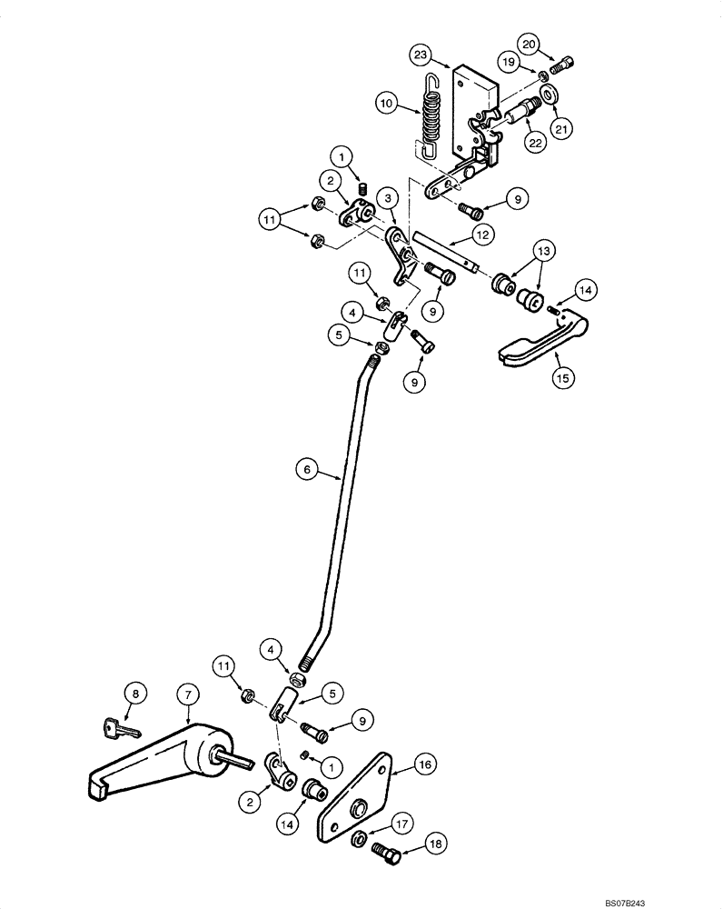 Схема запчастей Case 885 - (09.32[00]) - CAB - DOOR HANDLE (09) - CHASSIS