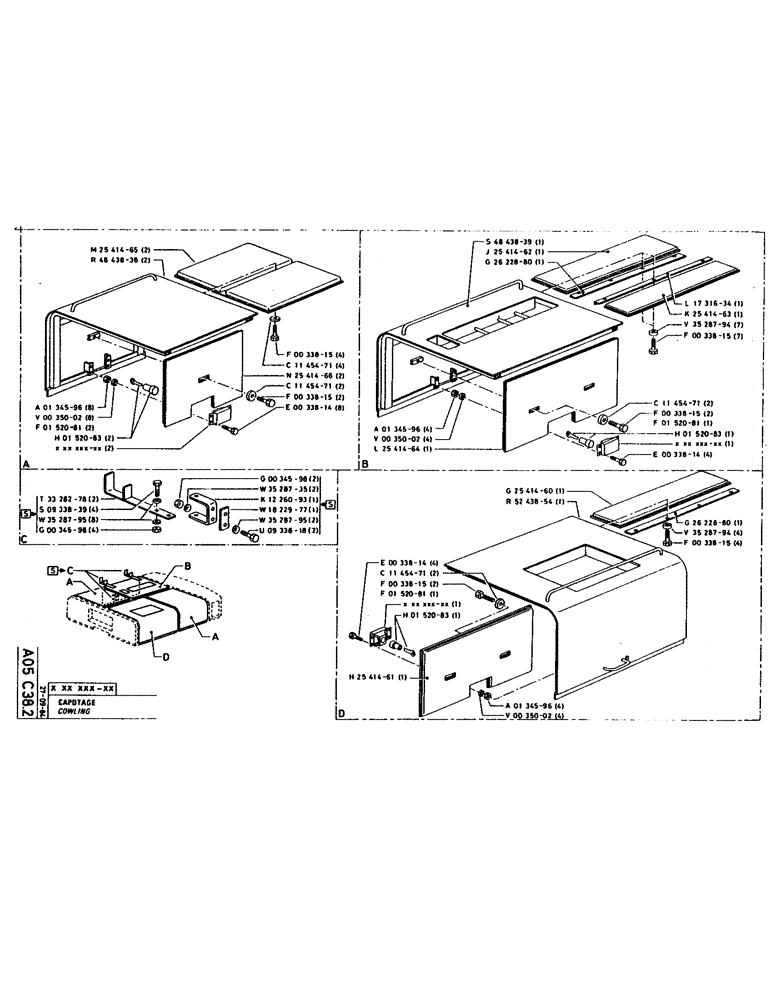 Схема запчастей Case 160CK - (012) - COWLING (05) - UPPERSTRUCTURE CHASSIS