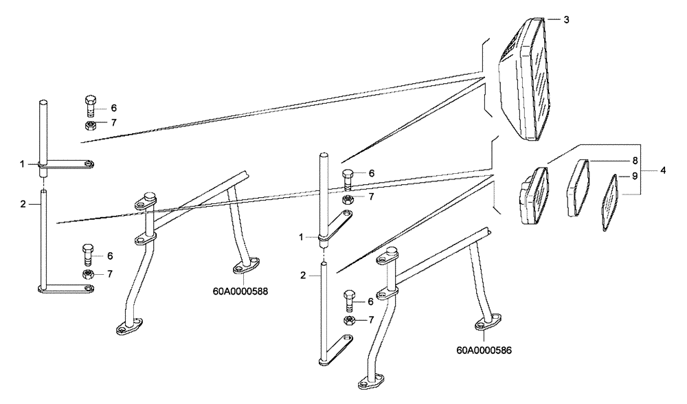 Схема запчастей Case 327B - (51A00001388[001]) - EXTERNAL MIRRORS, CAB (87536049) (10) - Cab/Cowlings
