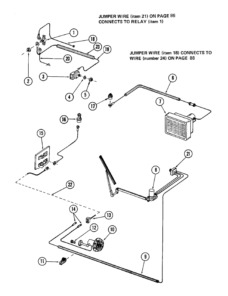 Схема запчастей Case 880 - (084) - HEATER, DEFORSTER AND WIPER ELECTRICAL SYSTEMS, 12 VOLT AND 24 VOLT (06) - ELECTRICAL SYSTEMS