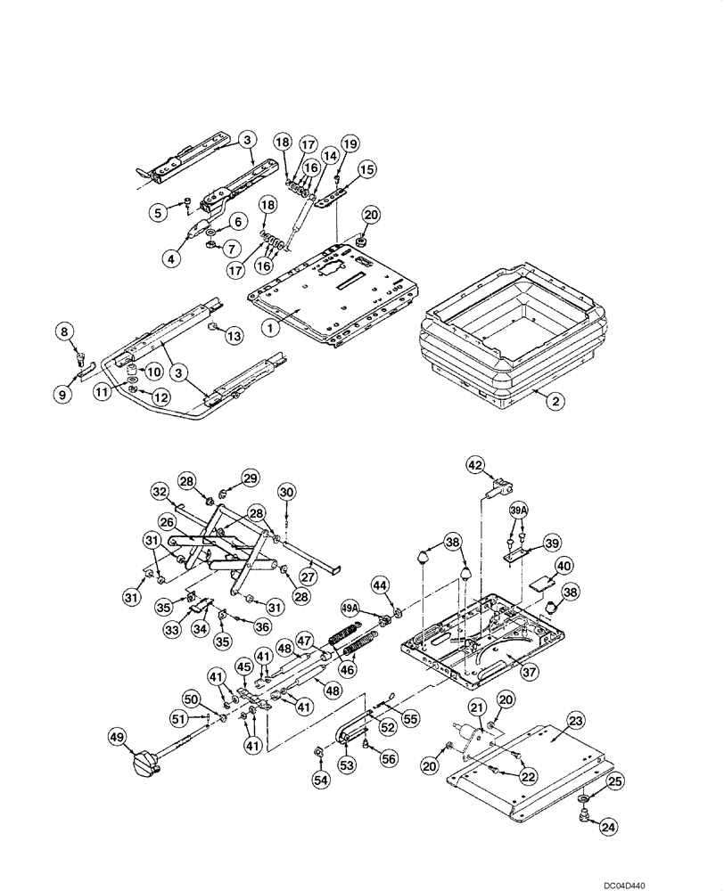 Схема запчастей Case 865 - (09.57[00]) - SEAT ASSY - SUPENSION ASSY (09) - CHASSIS