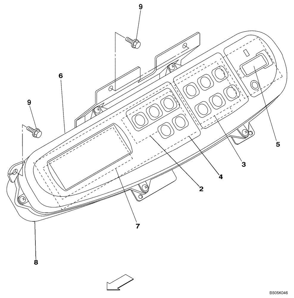 Схема запчастей Case CX800 - (04-010-00[01]) - MONITOR ASSY - INSTRUMENT PANEL (04) - ELECTRICAL SYSTEMS