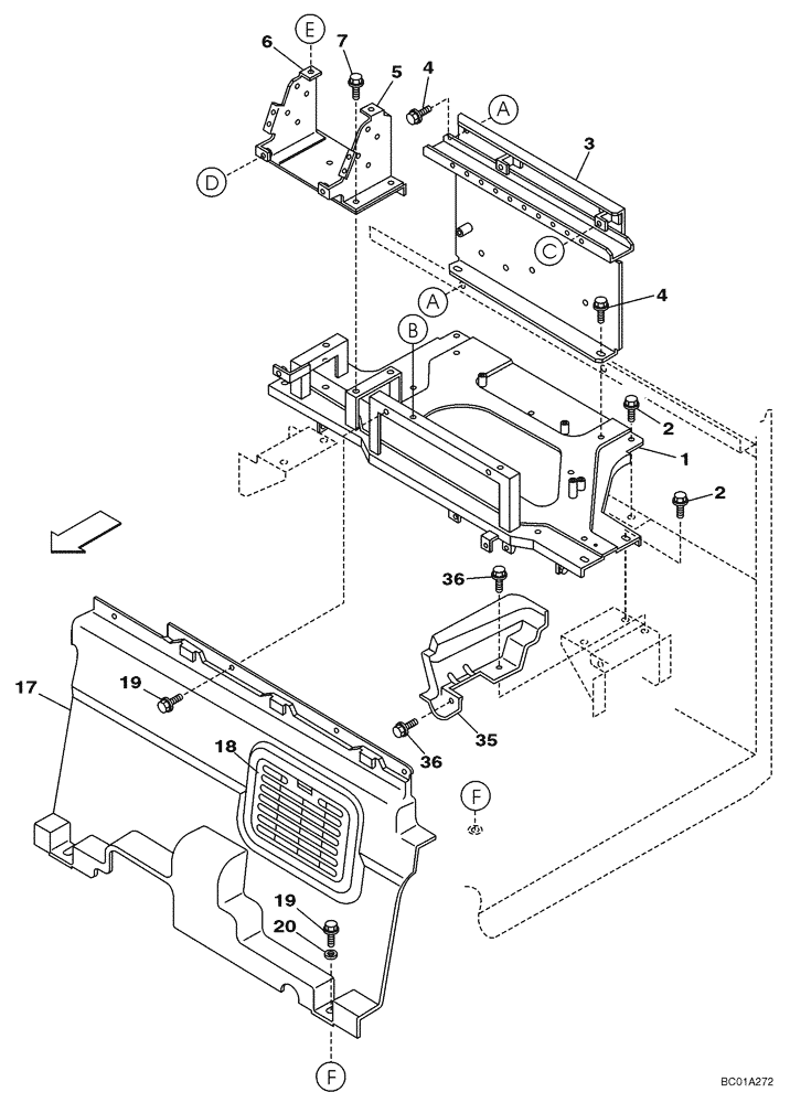 Схема запчастей Case CX330 - (09-14) - OPERATORS COMPARTMENT (09) - CHASSIS