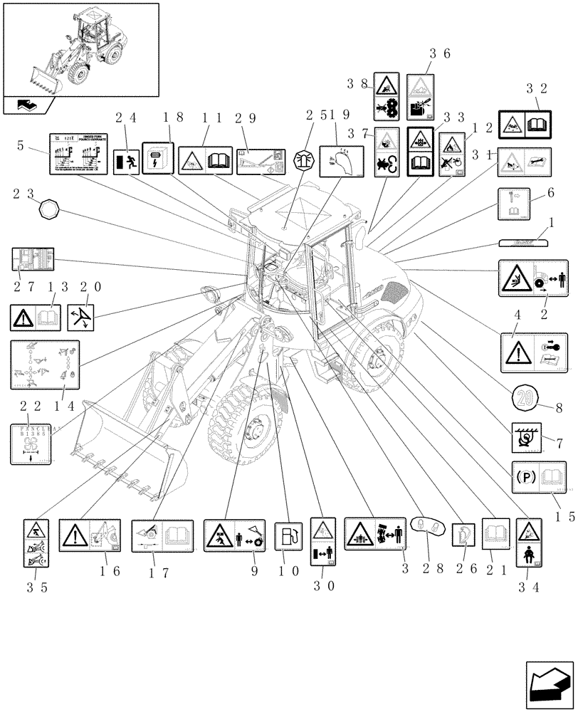 Схема запчастей Case 121E - (620/02[01]) - DECALS - EU - (08) - SHEET METAL/DECALS