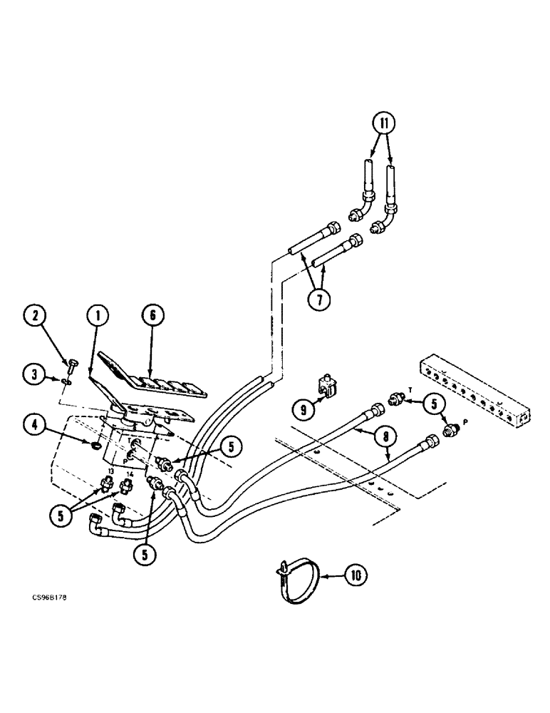Схема запчастей Case 688BCK - (8E-02) - FOOT CONTROLLED OPTION, 688B CK (120301-) (07) - HYDRAULIC SYSTEM